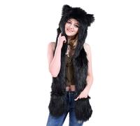 Cappello invernale con paraorecchie per genitori-bambini, adorabile cappello da cacciatore di cartoni animati, sciarpa antivento per sci all'aperto, escursionismo, caldo Ushanka, unisex Trapper, E