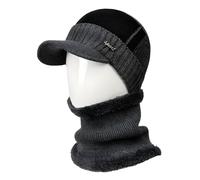 Cappello invernale con visiera e scaldacollo - Grigio KP37370