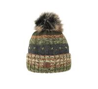 Cappello invernale da donna con pompon in pile termico e pompon in pelliccia sin