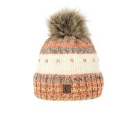 Cappello invernale da donna con pompon in pile termico e pompon in pelliccia sin