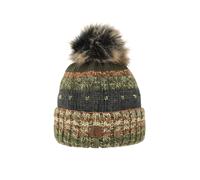 Cappello invernale da donna con pompon in pile termico e pompon in pelliccia sin