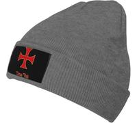 Cappello Invernale Deus Vult Knights Templar Cross Elastico Cappello Beanie Morbido Berretto Corsa per Sci Corsa Motociclismo