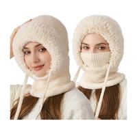 Cappello Invernale Donna in Pile con Sciarpa e Maschera Integrati Spesso e Caldo Perfetto per Il Freddo Intenso Design Avvolgente Che Protegge Volto Collo Moda