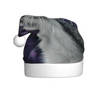Cappello invernale in peluche con elegante gatto che guarda lavanda, leggero e caldo, adatto per vacanze e feste invernali