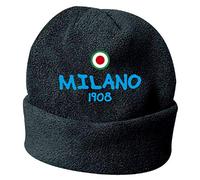 Cappello Invernale Milano 1908 neroazzurro Ricamato in Pile/Polar Taglia Unica/cod. 50