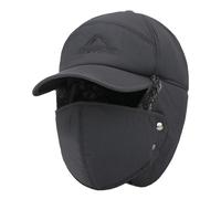 Cappello invernale russo, cappello da trappero da uomo,cappello da caccia con orecchie, caldo cappello bombardiere invernale - cappello morbido soldato russo, cappello termico per atra, grigio