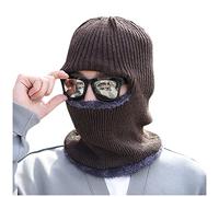 Cappello invernale spesso caldo sciarpa maglia Bib Hat cappelli paraorecchie cappelli per gli uomini, Caff, Taglia unica