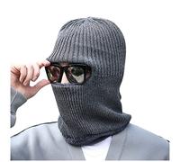 Cappello invernale spesso caldo sciarpa maglia Bib Hat cappelli paraorecchie cappelli per gli uomini, Grigio, Taglia unica