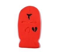 Cappello invernale unisex a 3 fori, for sport all'aria aperta, con copertura integrale, passamontagna caldo in maglia for adulti(Fluorescent orange)