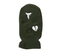 Cappello invernale unisex a 3 fori, for sport all'aria aperta, con copertura integrale, passamontagna caldo in maglia for adulti(Army green)