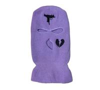 Cappello invernale unisex a 3 fori, for sport all'aria aperta, con copertura integrale, passamontagna caldo in maglia for adulti(Purplw)
