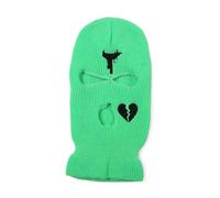 Cappello invernale unisex a 3 fori, for sport all'aria aperta, con copertura integrale, passamontagna caldo in maglia for adulti(Fluorescent green)