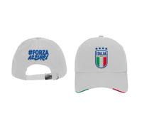 Cappello Italia Ufficiale F.I.G.C. Nazionale Calcio Berretto Cappellino Tifoso Forza Azzurri Prodotto Castellano Alta qualità Bianco CAPITBI253300