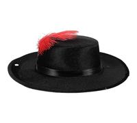 Cappello Jazz a Tesa Larga Nero, Leggero, e Piume, Atmosfera di Halloween | Stile alla Moda e Unico, Facile da Portare, per Feste e Attività All'aperto, Unisex