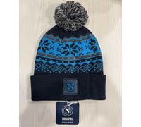 Cappello Lana Ssc Napoli Enzo Castellano Zuccotto Blu Ponpon Scudetto Natalizio