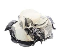 Cappello largo tesa balza tè abito da sposa cappello da chiesa fratelli cappello, beige., Taglia unica