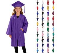 Cappello Laurea Bambini Abito da Laureato Set Toga Asilo CostumiLaurea e Tocco Cappello Costume da Laureato per Bambini Studenti Elementare Medi LineaCostume Travestimento 4-10 Anni, 29-Purple