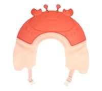 Cappello Lavatesta per Bambini a Forma di Granchio Rosso | Plastica Regolabile, Protegge Occhi e Viso da Acqua e Shampoo, per Neonato e Toddler