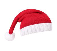 Cappello Lavorato a Maglia Babbo Natale - Cappello Lavorato a Maglia Rosso di Babbo Natale con Pompon | Berretto per le Feste - Per Vacanze Feste Riunioni Familiari Celebrazioni Invernali Interno Este