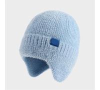 Cappello lavorato a maglia da donna, Berretto invernale con paraorecchie lavorato a maglia, morbido cappello da esterno, caldo soufflé di lana, filato in peluche, foderato con visiera, cappelli vuoti(