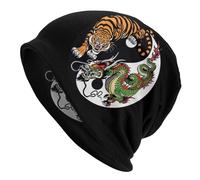 Cappello Lavorato a Maglia per Il Calore, Personalizzato Cinese Drago E Tigre Tatuaggio Grafico Bonnet Homme Moda Cappello Lavorato A Maglia per Caldo Inverno Yin e Yang Simbolo Berretti Berretti