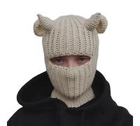 Cappello lavorato a maglia per ragazze, per foto di Pasqua, costume da diavolo, corno di Pasqua, decorazioni invernali, cappelli lavorati a maglia, costume da diavolo per Halloween