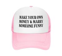 Cappello Make Your Own Money And Marry Someone Funny Mesh Traspirante Moda Cappello Hiphop Regolabile Cappellino da Baseball per attività Unisex Pesca