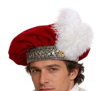 Cappello medievale Tudor, realizzato in velluto, squisito copricapo, da uomo, per feste a tema, spettacoli, teatri, festival e feste