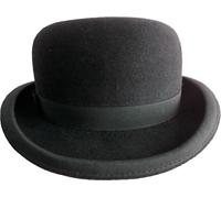 Cappello Melone Bowler Uomo Nero in Lana Feltro di Lana Foderato