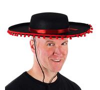Cappello messicano da sombrero americano, per adulti, a tesa larga, per cosplay, con pompon, per uomini, donne e festival