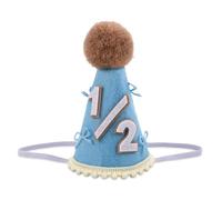 Cappello Mezzo Compleanno, 1/2 Cappello Festa Neonato Corona Conchiglia Fiocco Sei Mesi per Bambine Bambini Decorazioni per Compleanno Accessorio Foto Cake Smash Celebrazione Sei Mesi (Blu)