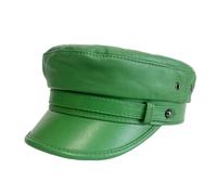 Cappello militare unisex in pelle da marinaio in tinta unita cappello piatto da viaggio, EN8, L