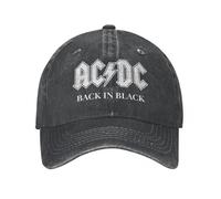 Cappello Moda Hip Hop AC-DC Back in Black Unisex Baseball cap Distressed Washed cap Fashion Outdoor Running Golf Snapback Hat Regalo di Compleanno