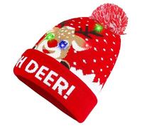 Cappello Natale LED Cappelli di Natale Unisex Cappello Natale Luci Lavorato a Maglia Elastico con 6 Luci Berretti Natalizi Led Cappelli Morbidi Caldi Invernali Bambini Regali di Natale Festa