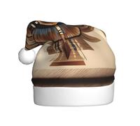 Cappello natalizio con pittura nativa americana per adulti. Berretto natalizio festivo con pompon, berretto unisex per feste di Natale.