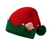 Cappello natalizio con pompon per adulti, a maglia, con paraorecchie | Berretto natalizio con pompon divertente, invernale, per cosplay, feste di Natale