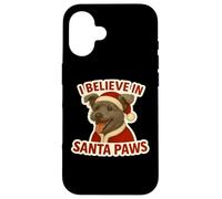 Cappello natalizio con scritta «I Believe In Santa Paws», modello Pumi, da padrone Custodia per iPhone 16