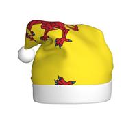 Cappello natalizio natalizio per adulti con bandiera della contea del Somerset - Accogliente cappello di Babbo Natale per uomini e donne, forniture per feste di Capodanno, rosso