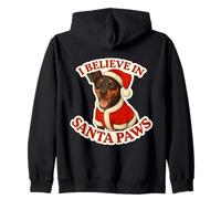 Cappello Natalizio per Cani Manchester Terrier I Believe in Santa Paws Felpa con Cappuccio