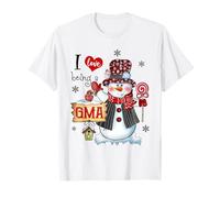 Cappello Natalizio Scozzese Rosso I Love Being Gma Snowman Maglietta