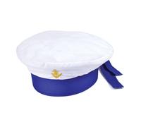 Cappello Nautico Bianco Da Capitano Per Bambini Costume Accessorio