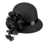 Cappello Nero Anni 20 Ruggenti, Taglia Unica