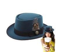 Cappello nero, costume da cappello Oktoberfest,Cappelli Oktoberfest da uomo | Con piume, emblemi, per costumi Oktoberfest, abiti da Oktoberfest da donna, ave