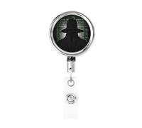 Cappello nero Dark Side Hacker Badge Reel retrattile porta badge con portachiavi clip badge divertente ID bobine porta carte d'identità in metallo resistente per infermieri ufficio insegnante
