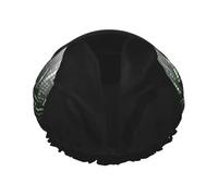 Cappello nero dark side hacker cuffia da doccia per donne uomini grande riutilizzabile cuffia doccia doppio strato impermeabile cuffia elastica per capelli per tutte le acconciature, adatto ai viaggi