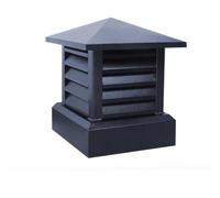 Cappello nero per camino - Copertura antipioggia in lega di alluminio con cappuccio conico e prese d'aria a persiana, copertura per camino resistente alle intemperie per camino(35x35cm/13.8x13.8in)