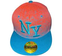 Cappello New Y Azzurro e Arancione Lettere Azzurre Moda Uomo Berretto New Era Sport Taglia 7 1/4 58cm Gadget Accessorio Idea Regalo Uomo Donna Bambino