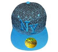 Cappello New Y Azzurro e Nero Lettere Azzurre Moda Uomo Berretto Sport Taglia 7 1/4 58cm Gadget Accessorio Idea Regalo Uomo Donna Bambino