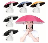 Cappello ombrello pieghevole antivento per pesca, parasole e protezione dalla pioggia, ombrello portatile da indossare in testa per uso esterno, campeggio, spiaggia, scuola, casa, ritorno a scuola, fo