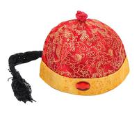 Cappello orientale cinese con coda di cavallo decorativo antico cappello asiatico imperatori spettacoli teatrali puntelli per teatro cinese cappelli orientali con coda di cavallo partito cosplay